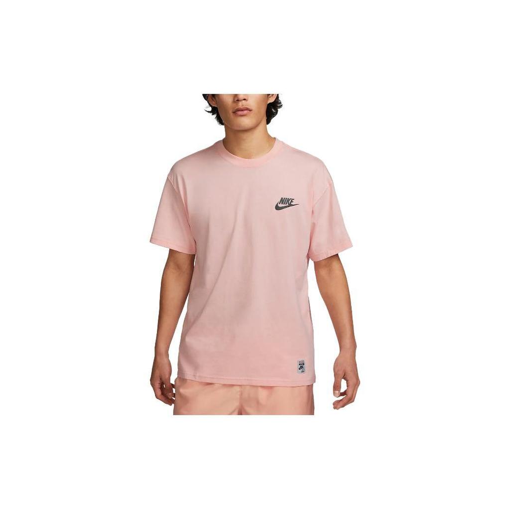 Nike T Shirts Men's Pink Crew Neck Moderate Straight Fit FB9806-686