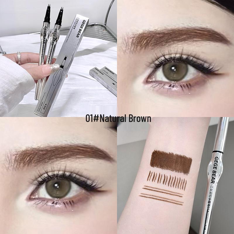 Gegebear Dual-Ended Smudge-Proof Eyebrow & Eyeliner Pencil for Long-Lasting, Defined Brows. 1ml