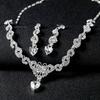 Women Bridal Jewelry Set Elegant Fashionable Diamond Alloy Necklace + Earring Set