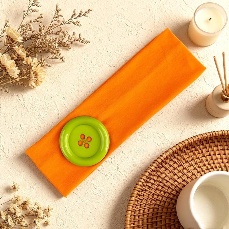 Summer Dopamine Large Button Wave Dot Headband Fashionable Ins Style Elastic Headband Colorful Hair Accessories For Women Girls