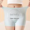 Women's Seamless Ice Silk Boxer Safety Shorts - Anti-Exposure, Mid-Waist, Plus-Size Summer Briefs