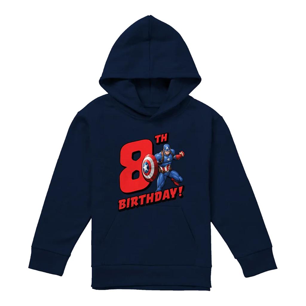Captain America Childrens/Kids 8th Birthday Pull Over Hoodie