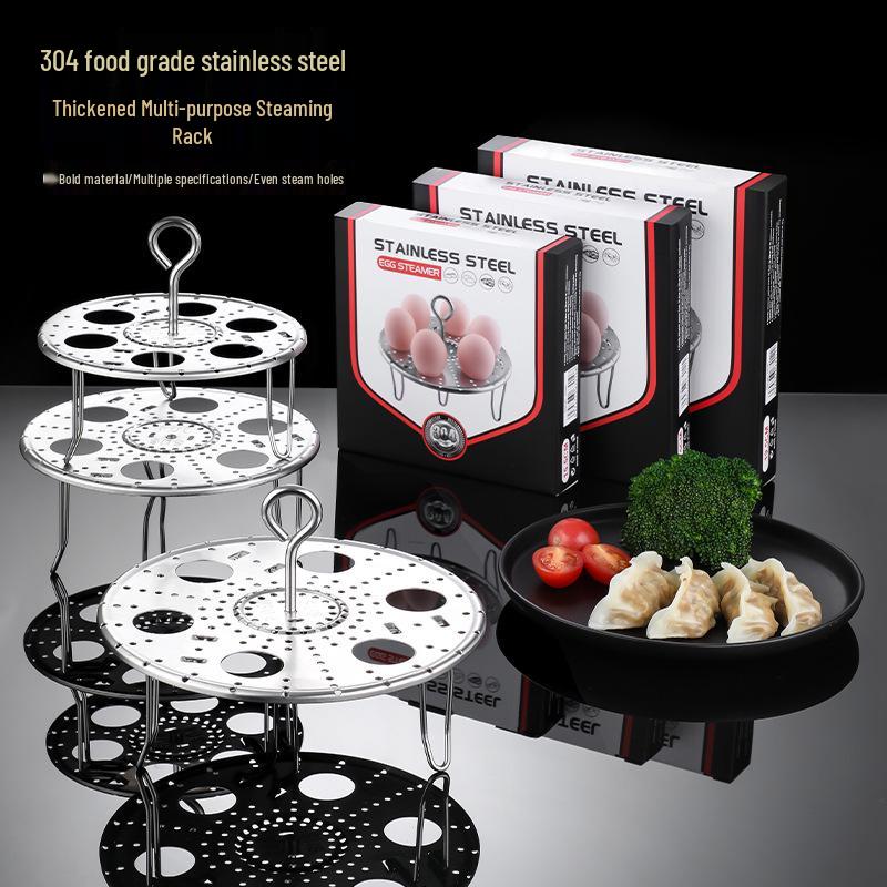 304 Stainless Steel Folding Steamer Rack for Eggs, Buns, and Rice Cookers
