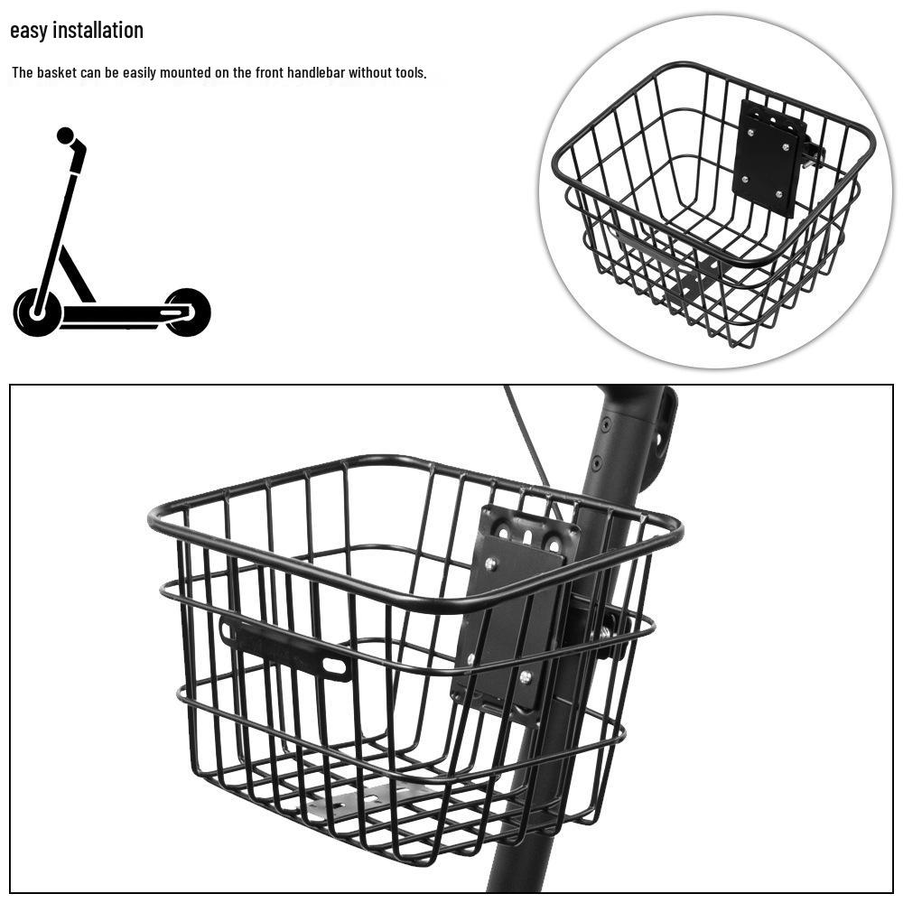 Universal Iron Tube Front Basket for Electric Scooters - Portable Storage Accessory