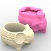 Succulent Plant Silicone Mold Elephant Shaped Flower Pots Mould Practical Concrete and Gypsum Mould for Floral Planter