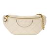 Fleming Pleated Quilted Zipper Waist Bag Women Waist Bag New-Cream 160132-122