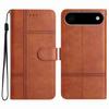 For iPhone 17 Air Wallet Case Line Imprinted Cowhide Texture PU Leather Phone Cover
