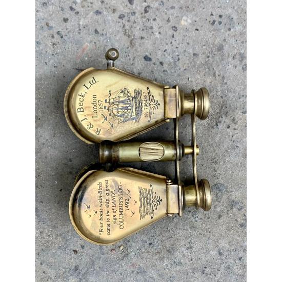 Antikvariniai jūriniai Kolumbo žiūronai, žalvario teleskopas Unikali dovana