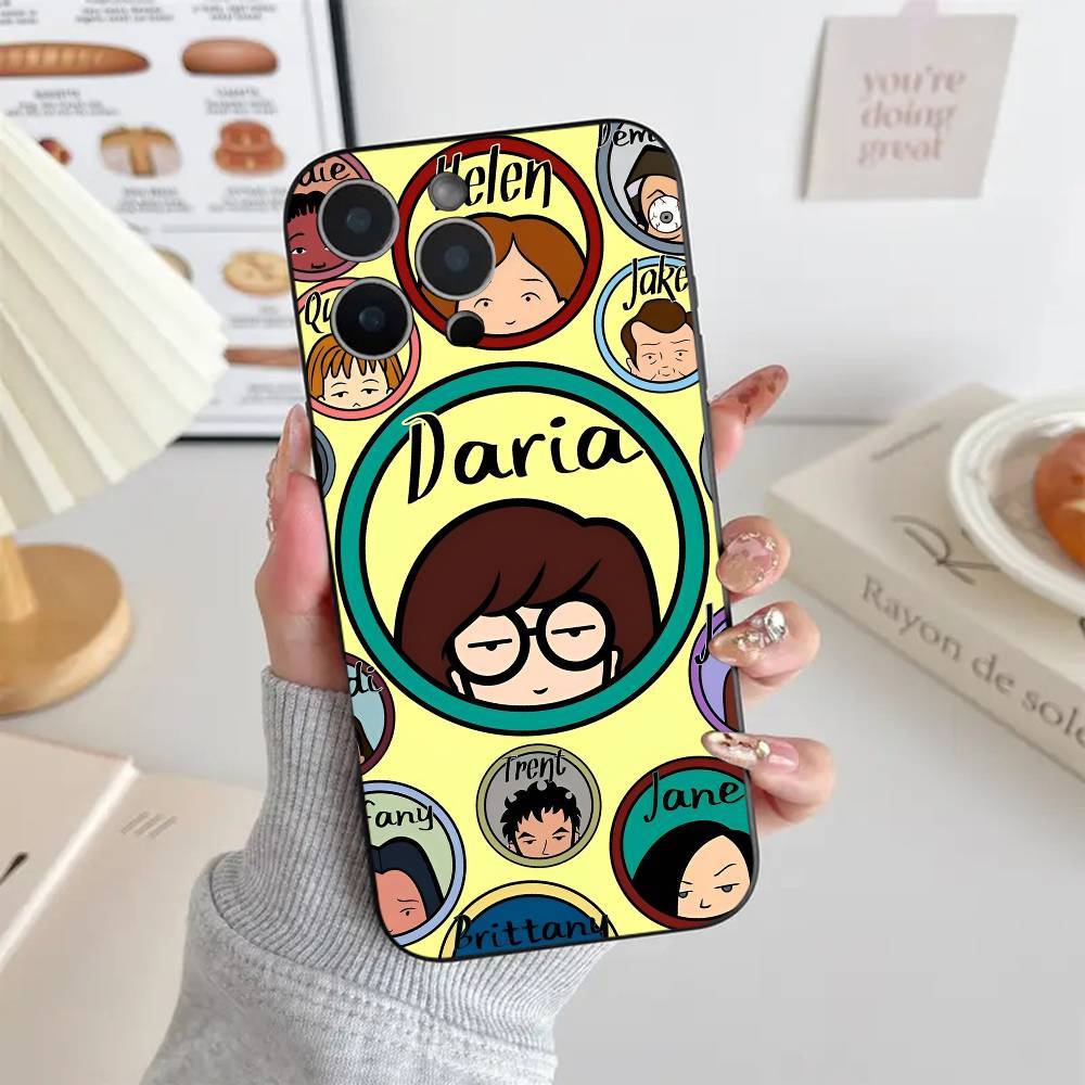 Anime D-Daria Phone Case Black Silicone Soft Shell For IPhone 17 16 15 14 13 12 11 Air Pro Max Plus Hot Sale