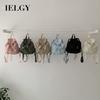 IELGY New Korean Niche Design Outdoor Pocket Button Drawstring Double Shoulder Nylon Backpack