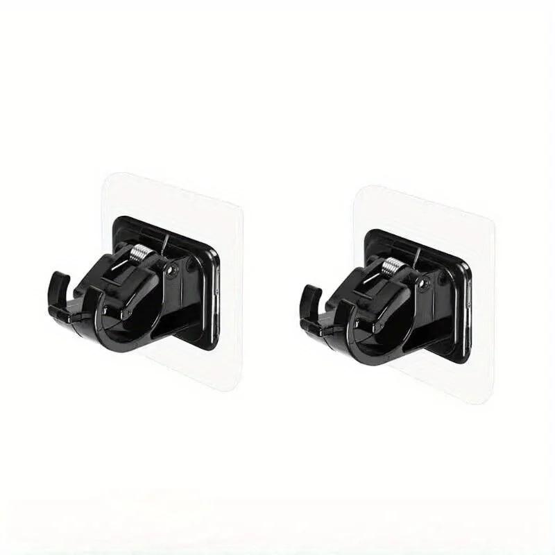 10pcs No-Drill Adhesive Curtain Rod Holders - Self-Adhesive Wall Mount Brackets for Home and Hotel, Universal  Non-Electric Use