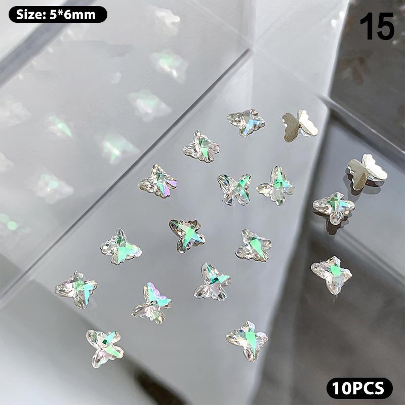 3D Butterfly Super Flash Bottom Aurora Diamond 3D Nail Decoration Nail Accessories