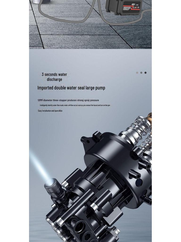 Rechargeable Cordless High-Pressure Car Wash Water Gun with Lithium Battery