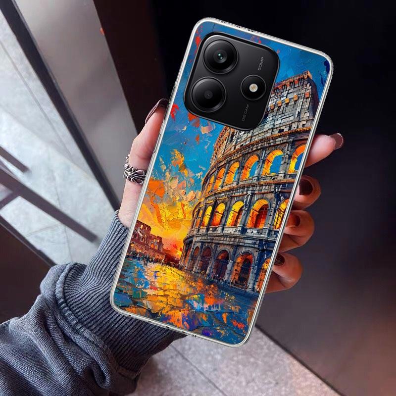 Roman Colosseum Phone Case For Xiaomi Redmi Note 15 14 14S 13 12S 12 Pro Plus 11S 11 10S 10 4G Cover 11E 11T 5G Print Fundas Red