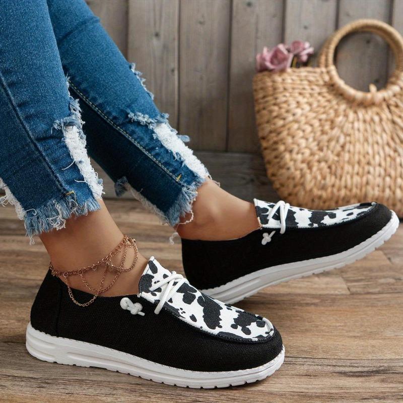 Dámské šněrovací boty, ležérní plátěné lehké slip-on boty, dámská outdoorová obuv