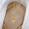 Heart-Shaped Collarbone Chain, Fashionable And Simple Copper Micro-Inlaid Necklace Pendant For Girlfriend Gift