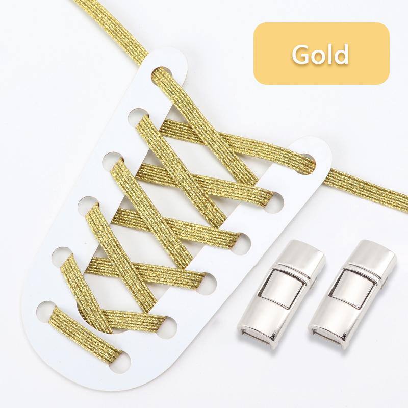 Rainbow Elastic Shoelaces Sneakers Press Lock Shoe Laces Without Ties Kids Adult Flats No Tie Laces Glitter Shoes Accessories