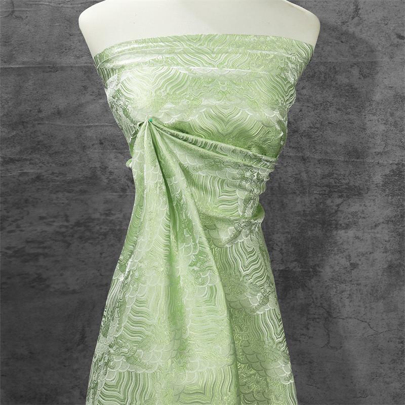 Ocean Wave Pattern Brocade Fabric Jacquard Satin Cloth for Handmade Diy Cheongsam Cushion Pillow Sachet Ethnic Costumes