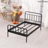1Pcs Miniature Iron Doll Bed Model Mini Doll Bed Furniture 1:12 Dollhouse Simulation Bedroom DIY Accessories Toys