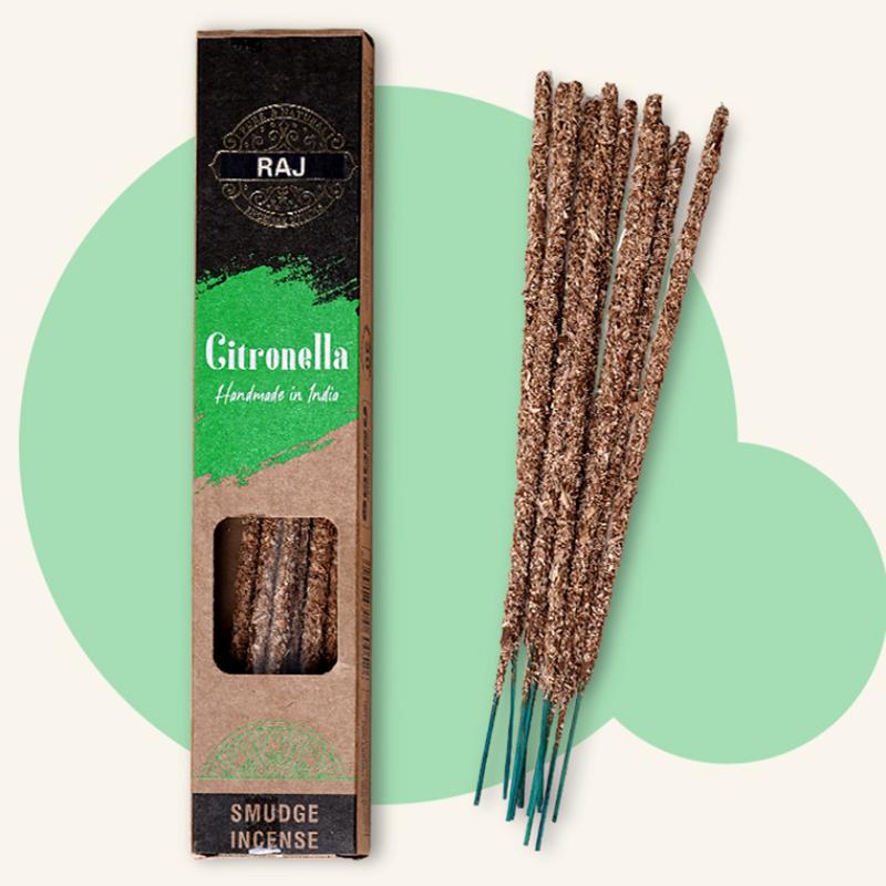 1 Box RAJ Indian Natural Handmade Sandalwood Ancient Grass Incense Sticks Palo Santo OUDH Home Fragrance Stick Incenses Citronella