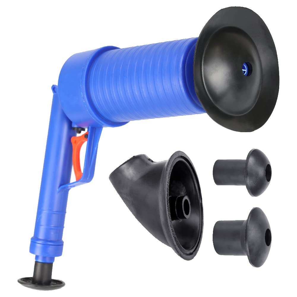 

AoAkiSORA Вакуумная труба Засорение воздуха Мощный 4 типа насадок в комплекте Очиститель, Сжатие, Удаление, Экструзия, Туалет, Ванна, Проблема, Слив, синий