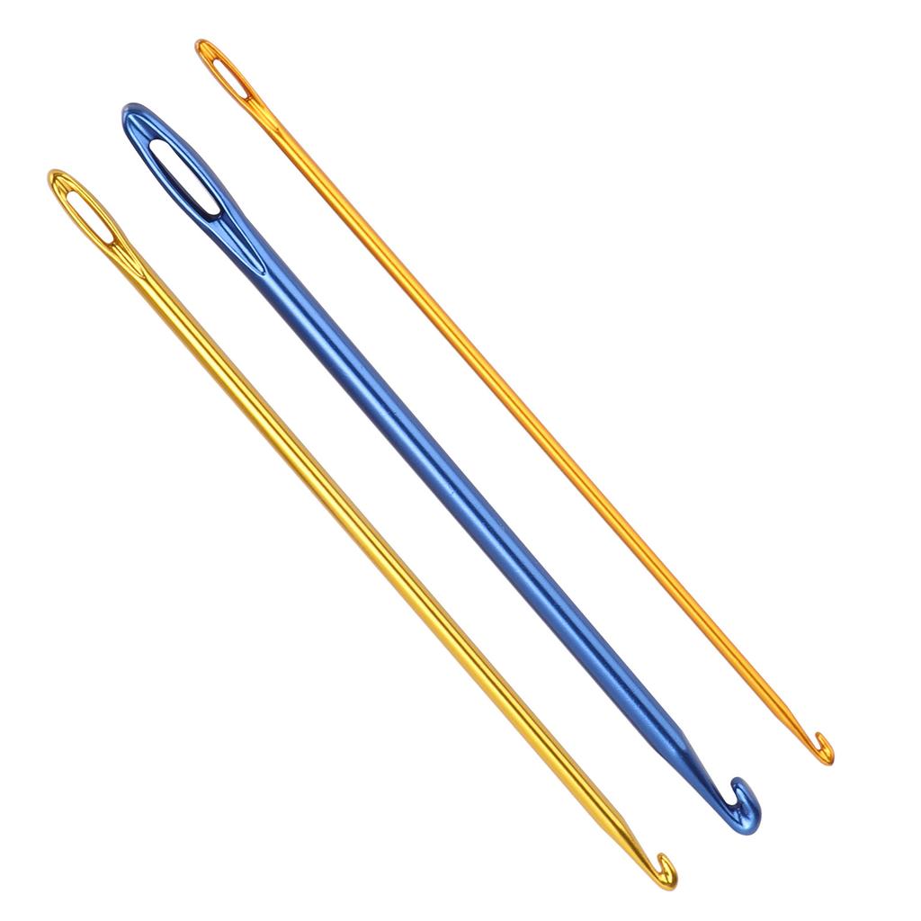 3Pcs Crochet Hooks Durable Sewing Needles with Hole Eye for for Knitting Sweaters Scarves Gloves