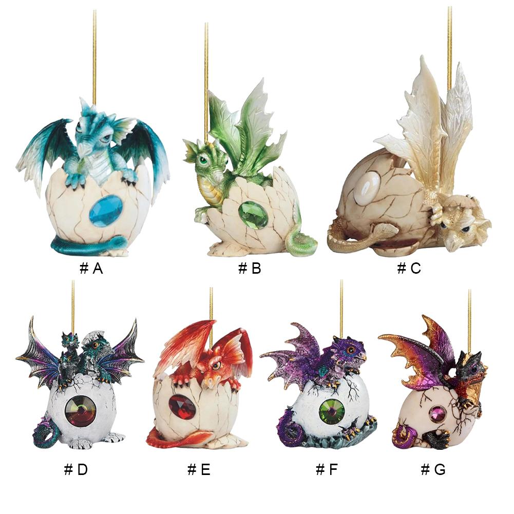 Christmas Dragon Baby Hanging Decor Exquisite Dragon Hanging Ornaments Realistic Dragon Egg Hanging Pendant for Xmas Party Decor