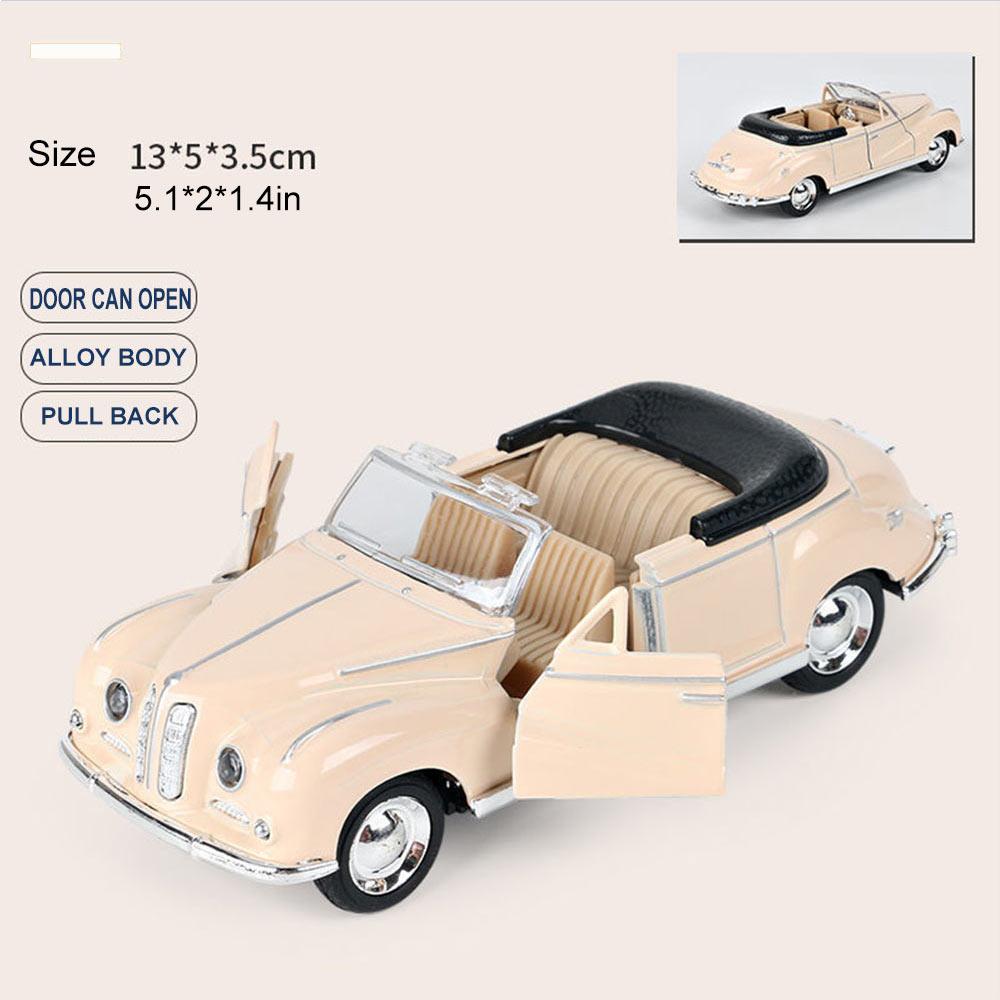 1:32 Legierung Druckguss Cabriolet Oldtimer Modell Klassisches Rückziehauto Miniatur Fahrzeug Replik Für Sammlung Dekorieren Geschenke Kind beige