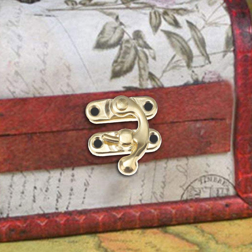 20Pcs Vintage Horn Lock Wood Metal Hasp Clasp Latch Toggle Latch for Jewelry Box Toolbox Cabinet Door Craft
