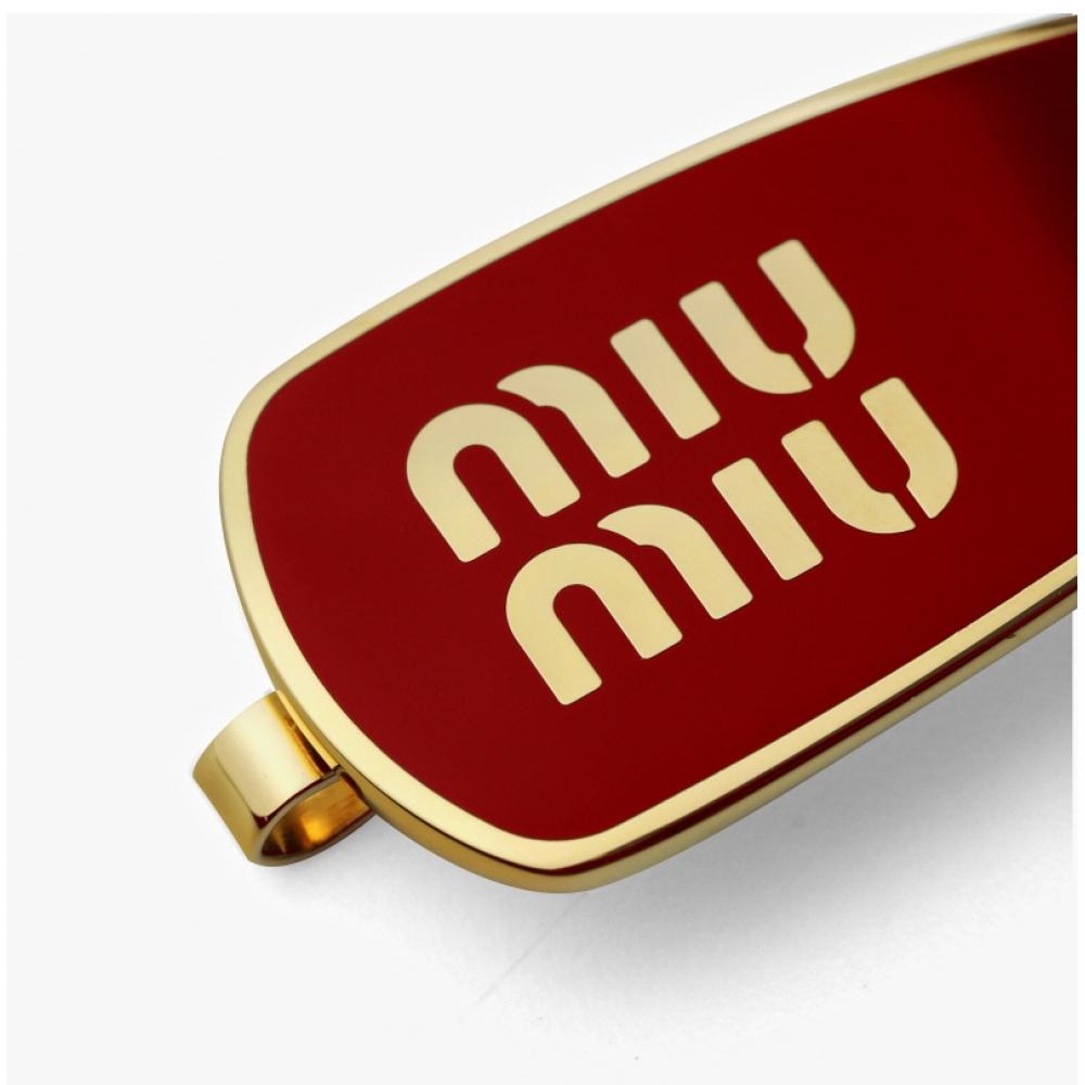 Miu Miu 5if147 2f6t F0011 Logo Enamel Hair Clip