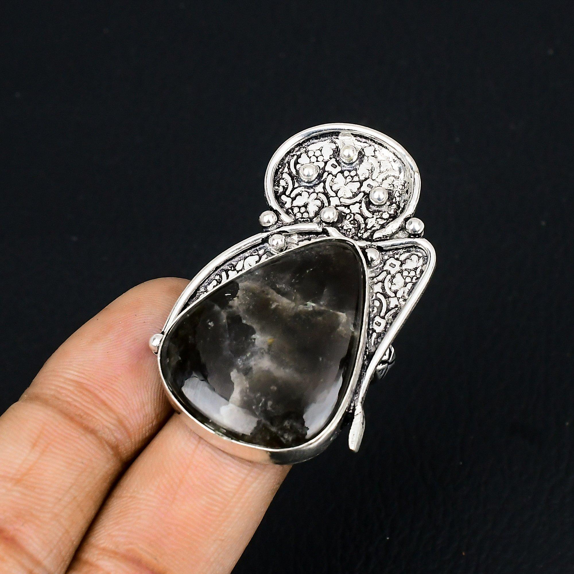

Natural Fume Agate Gemstone Multi Stone Ring Size 6 925 Silver For Women 6