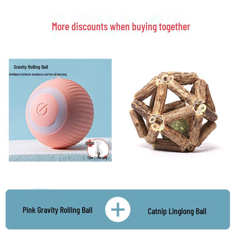 Smart Interactive Cat Rolling Ball Toy Set