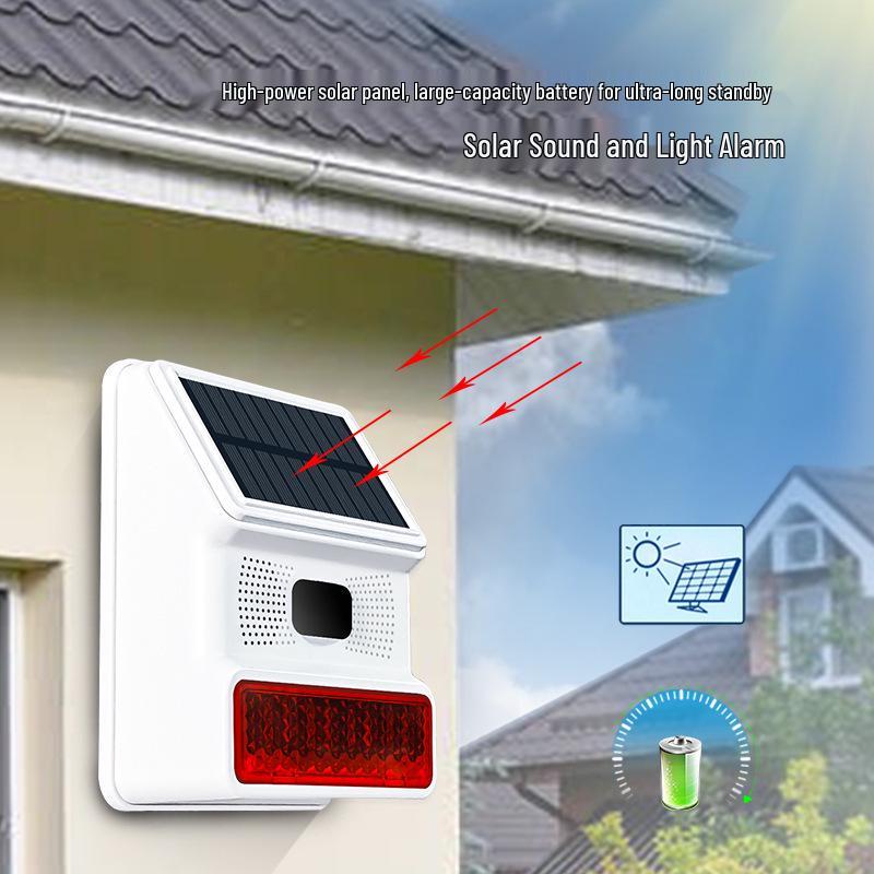 Sistema di allarme sonoro e luminoso solare wireless per interni/esterni Sistema a sirena antifurto