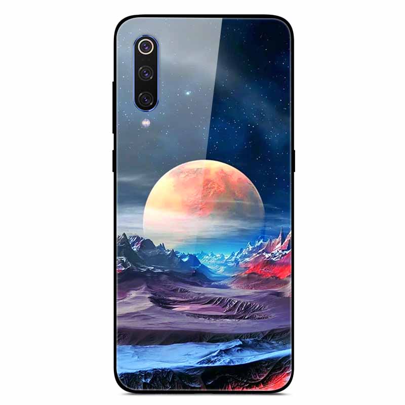 For Xiaomi Mi A3 Cases Luxury Tempered Glass Space Phone Covers for Xiaomi MI 9 Lite Case 9lite MiA3 Hard Back Shell Protective