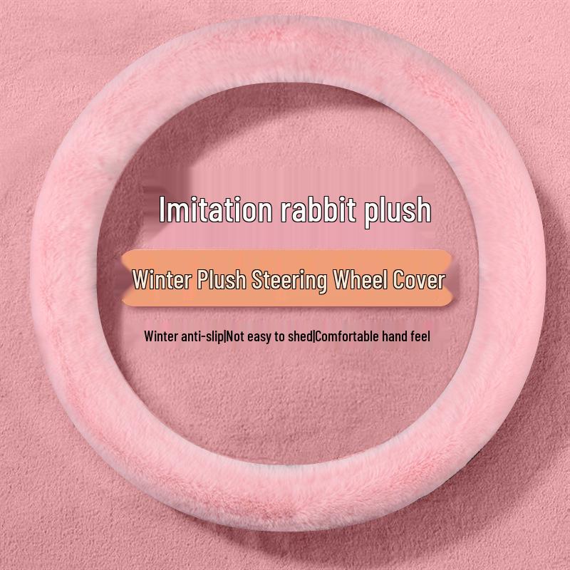 Peppa Pig Plush Steering Wheel Cover - Cute Winter Cartoon Design for Electric Four-Wheel Vehicles
