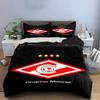 Spartak Moscow Logo with Stars Print Bedding Set Duvet Cover Pillowcases (1* Duvet Cover 2* Pillowcases Do Not Include Comforter)