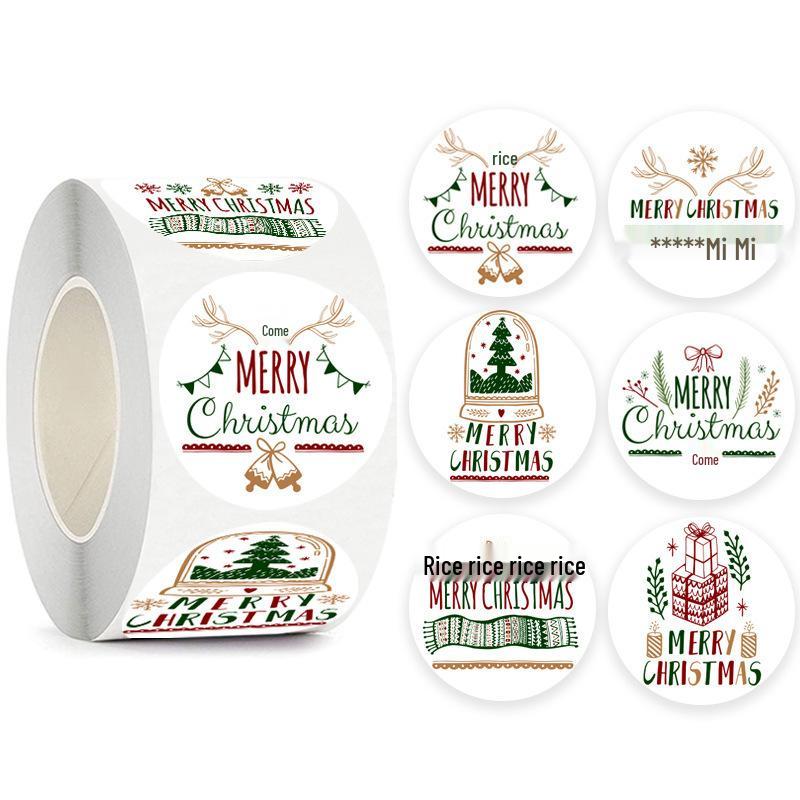 3.8cm Christmas Sticker Roll - Gift Box Sealing Labels for Holiday Decoration