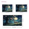 2D Magical Night Deer Backdrop Moonlight Forest Photography Background