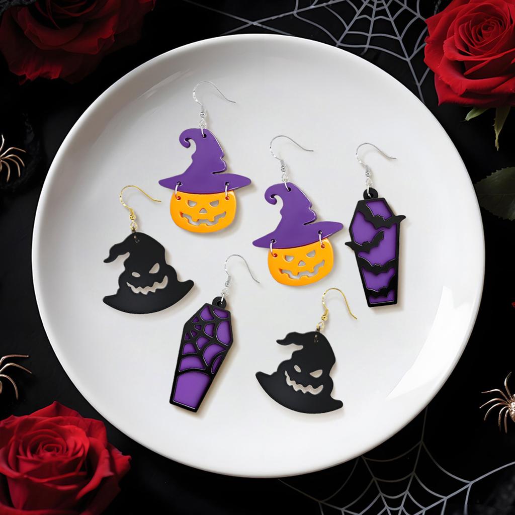Halloween Thema Ohrringe Form mit Kürbis Geist Design Anhänger Formen Silikon Textur Geeignet für Schmuckherstellung