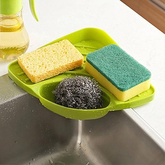Kitchen Triangle Shelf Sink Dish Drain Rack Bathroom Soap Sponge Holder Storage