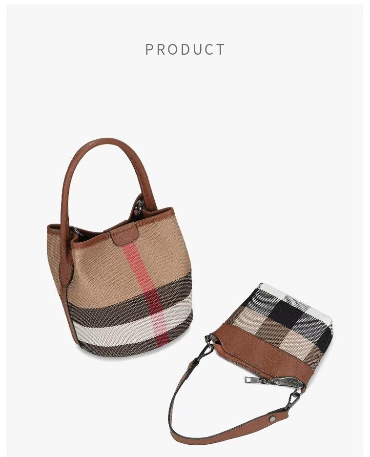 New Faionable Plaid Leather Buet Bag Women's Crossbody oulder Handbag Mother Daughter Matching Bags luxury bags designers