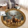 Deers Round Area Rug,Carpet Rug for Living Room Bedroom Sofa Playroom Decor,Non-slip Floor Mat