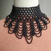 Imitation Pearl Fake Collar Necklace Hollow Design Multi Layer Detachable Collar Solid Color Dress Accessory