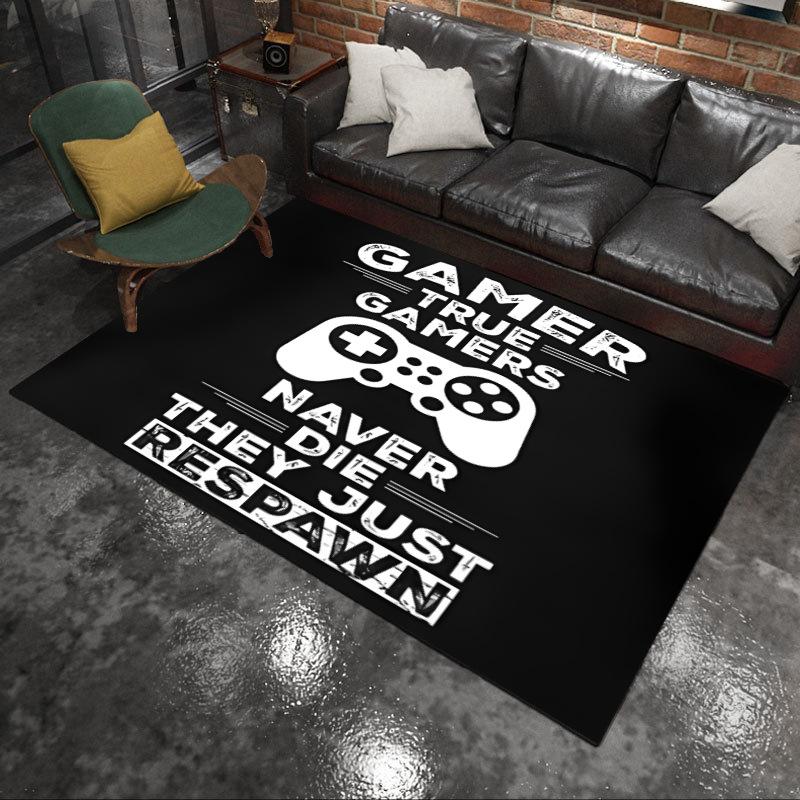 Vaporwave Sunset City Gamepad Area Rug Cyberpunk Retro Video Game Carpet For Boys Room Gaming Setup Decoration Large Floor Mat