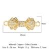 Crown Heart Bowknot Brass CZ Connector Charm Butterflry Corss Angel Bee Evil Eye Star Bracelet Making DIY Jewelry