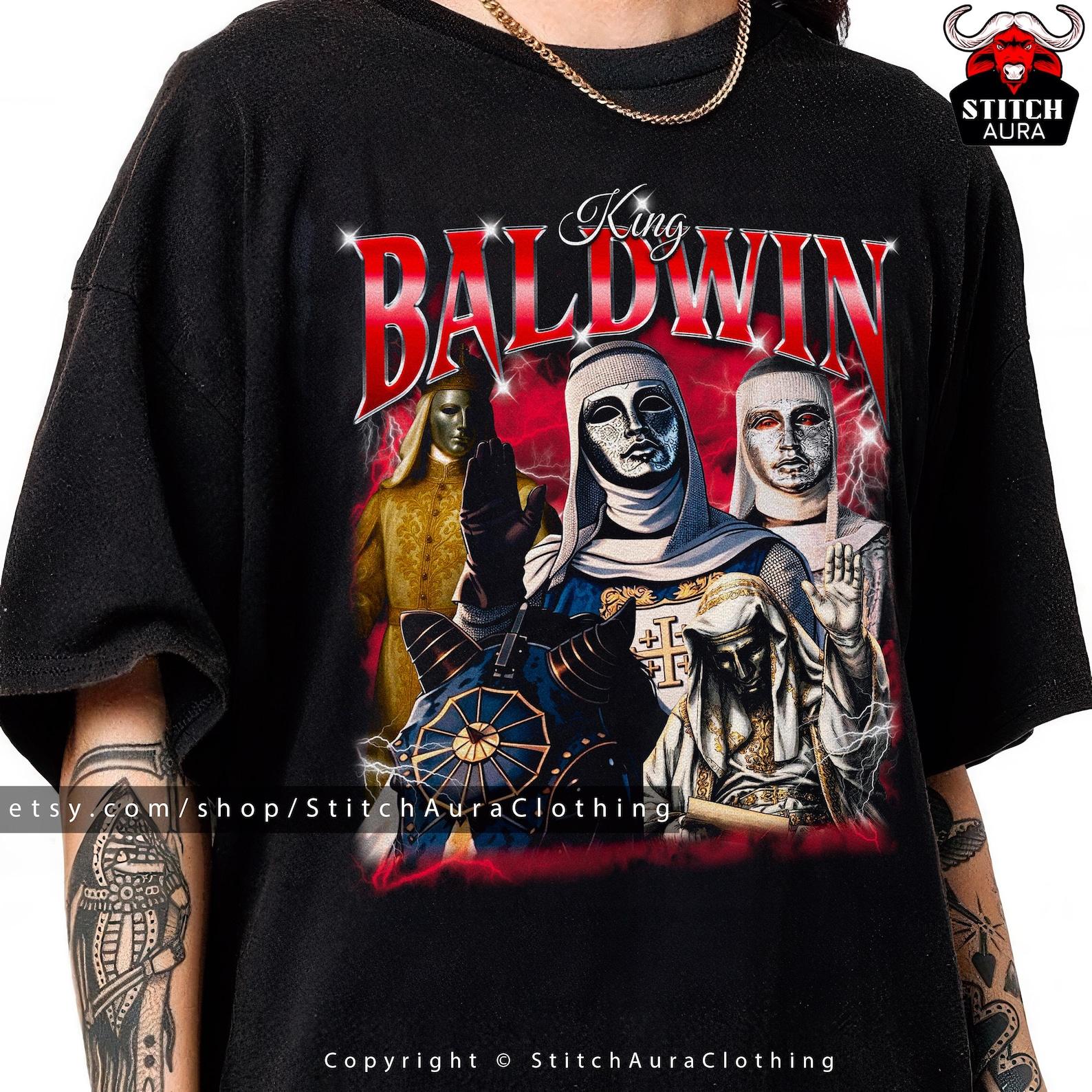 King Baldwin IV T-Shirt For Medieval Fans,Dark Knight Medieval Shirt Gift For Friend,Christian Warrior Tee For Him,Crusader Vintage Sword 3XL