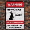 Rabbit Metal Tin Sign Funny Wall Art for Home Bar Coffee Shop Decor Vintage Style Sign Plaque for Office Decoration