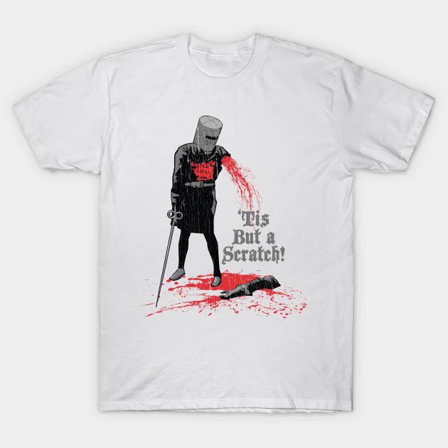 Men Black Print T-shirt Tis But A Scratch No-Cut Transfer Paper Print Cotton Tshirt S белый