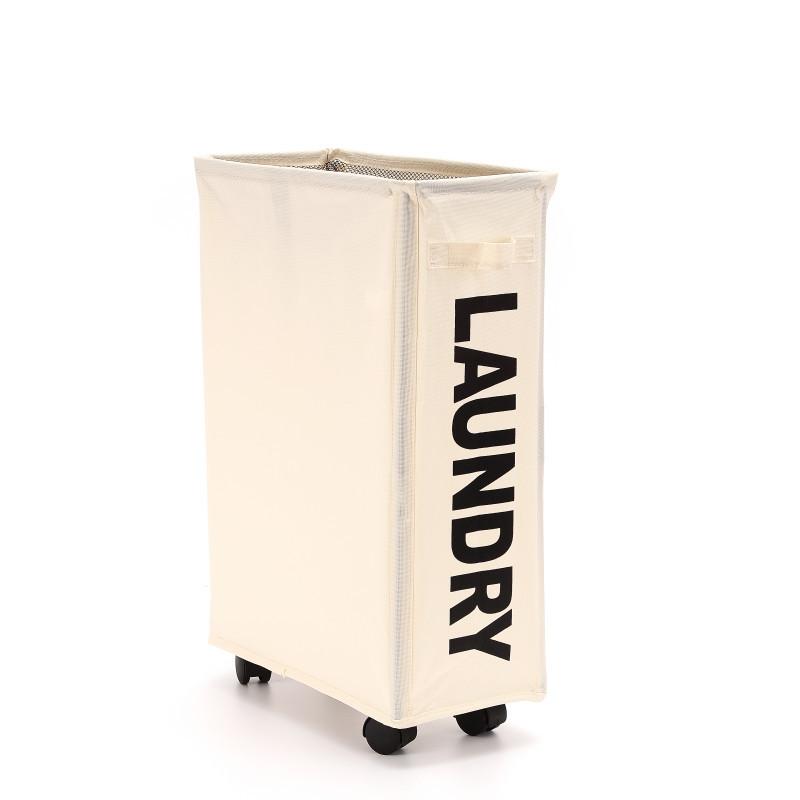 Rolling Slim Laundry Basket Wheels Foldable Laundry Hamper Handle Collapsible Laundry Sorter Organizer Tall Storage Basket Bin