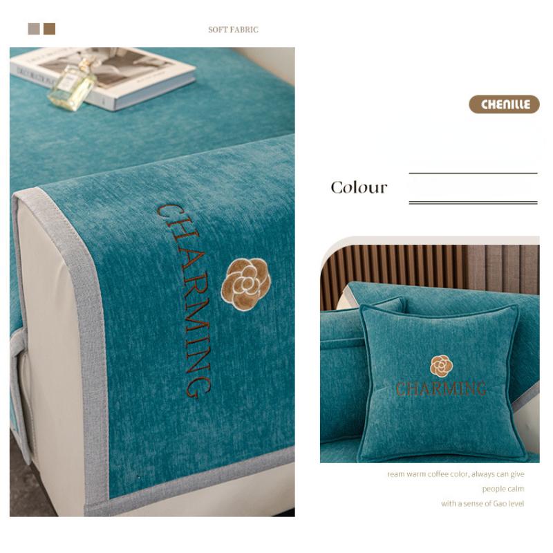 All Seasons Universal Pute Enkelt Sofatrekk Sofa Putetrekk Klut Anti-skli sofahåndkle